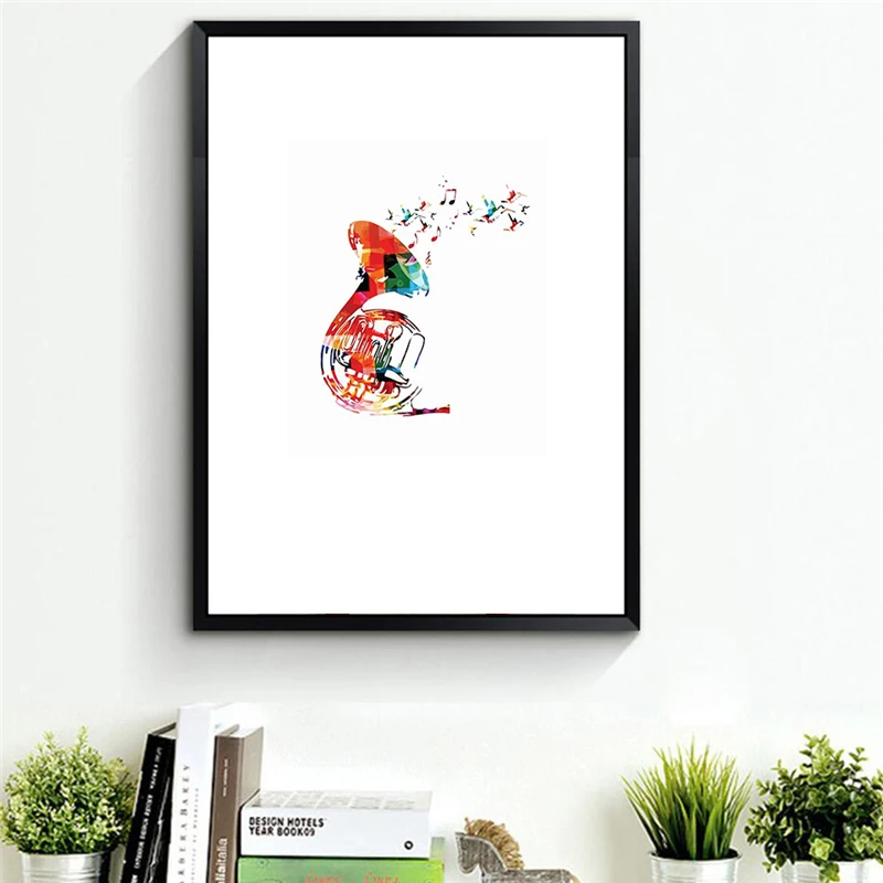 HAOCHU красочные силуэта из Валторны абстрактная Настенная картина с