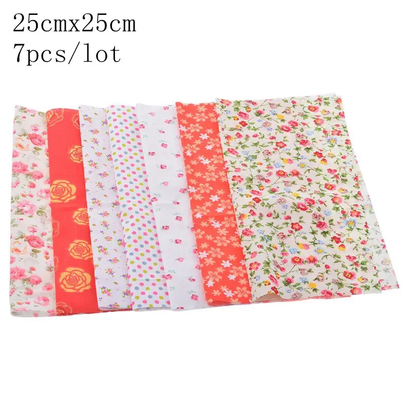 style25 FUNIQUE 7 шт. хлопок из ткани, шитье ручной работы Домашний декор материал ткани для шторы в стиле пэчворк войлок для вышивки DIY 25x25cm - Цвет: style25