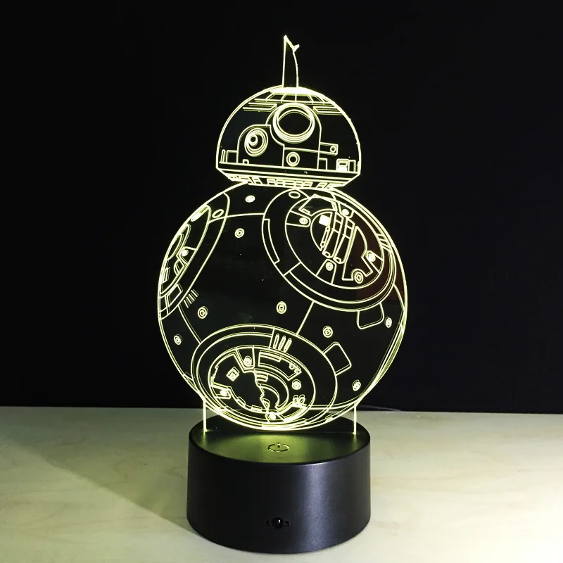 Фото BB8 Звездные войны Sphero Droid 3D Ночная подсветка робот экшн фигурка игрушечная лампа 7