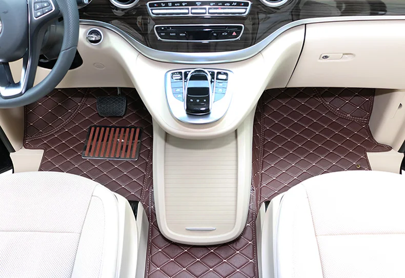 Автомобильный напольный коврик из волоконной кожи для mercedes benz v class Viano Valente Vito Metris