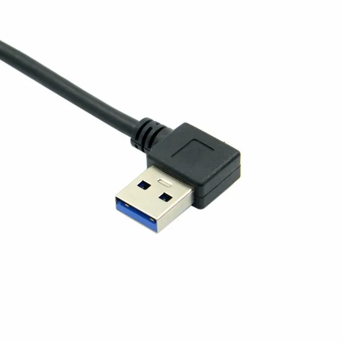 90 градусов прямоугольный USB 3,0 A Тип штекер для прямого типа Мужской кабель для передачи данных 40 см