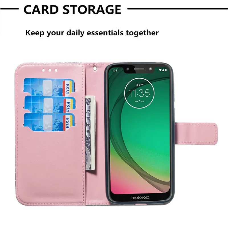 Wekays чехол для Motorola Moto G7 Play мультфильм бабочка блестящий кожаный Power G 7 Обложка