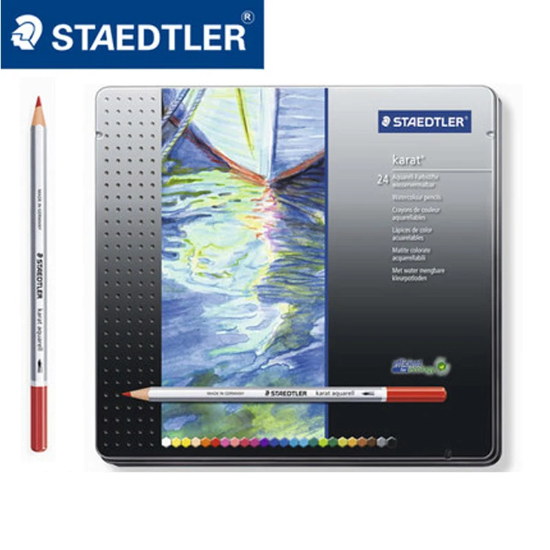 STAEDTLER 125 M24 24 color Water-soluble Colored Pencils for Tin box packing Professional drawing color pencils