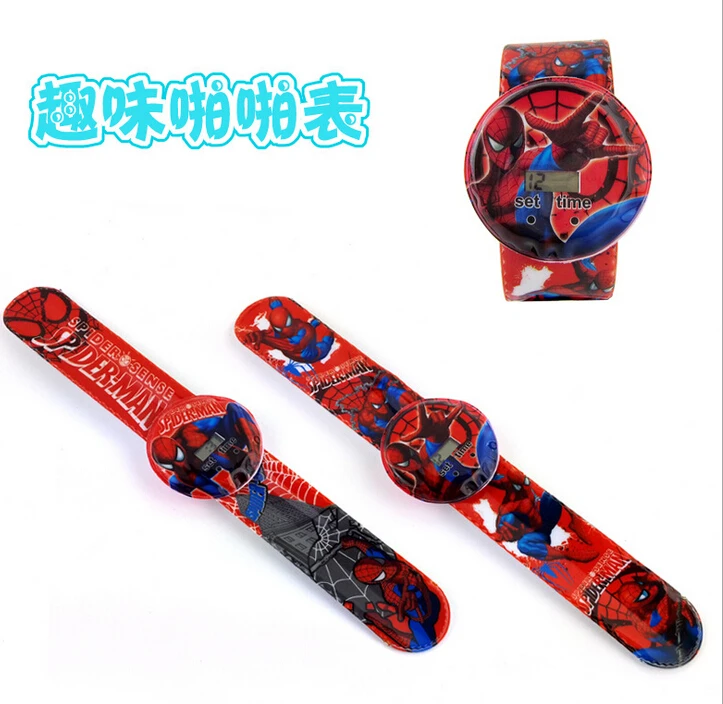 Free shipping New Lot 10 pcs spider-man PVC Children Cartoon Clap watch Digital watches | Наручные часы