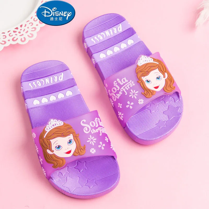 Disney/обувь; Новинка года; Вьетнамки для детей; Летние Удобные повседневные туфли на плоской подошве с рисунком Микки для мальчиков и девочек; размеры 24-39 - Цвет: Sophia