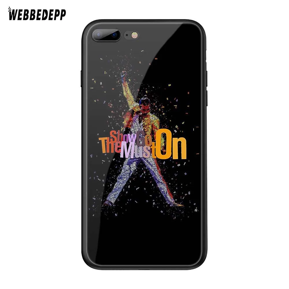 TG9 Чехол WEBBEDEPP queen band Freddie Mercury из закаленного стекла TPU для Apple iPhone 6 6S 7 8 Plus 5 5S SE XR X XS 11 Pro MAX чехол - Цвет: TG9