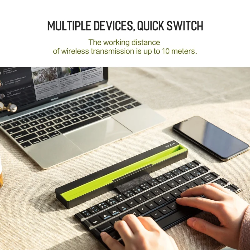 ROCK Multi-Function Rollable Bluetooth Keyboard for iPhone Quick to Switch Foldable iPad Pro Mini Air | Компьютеры и офис