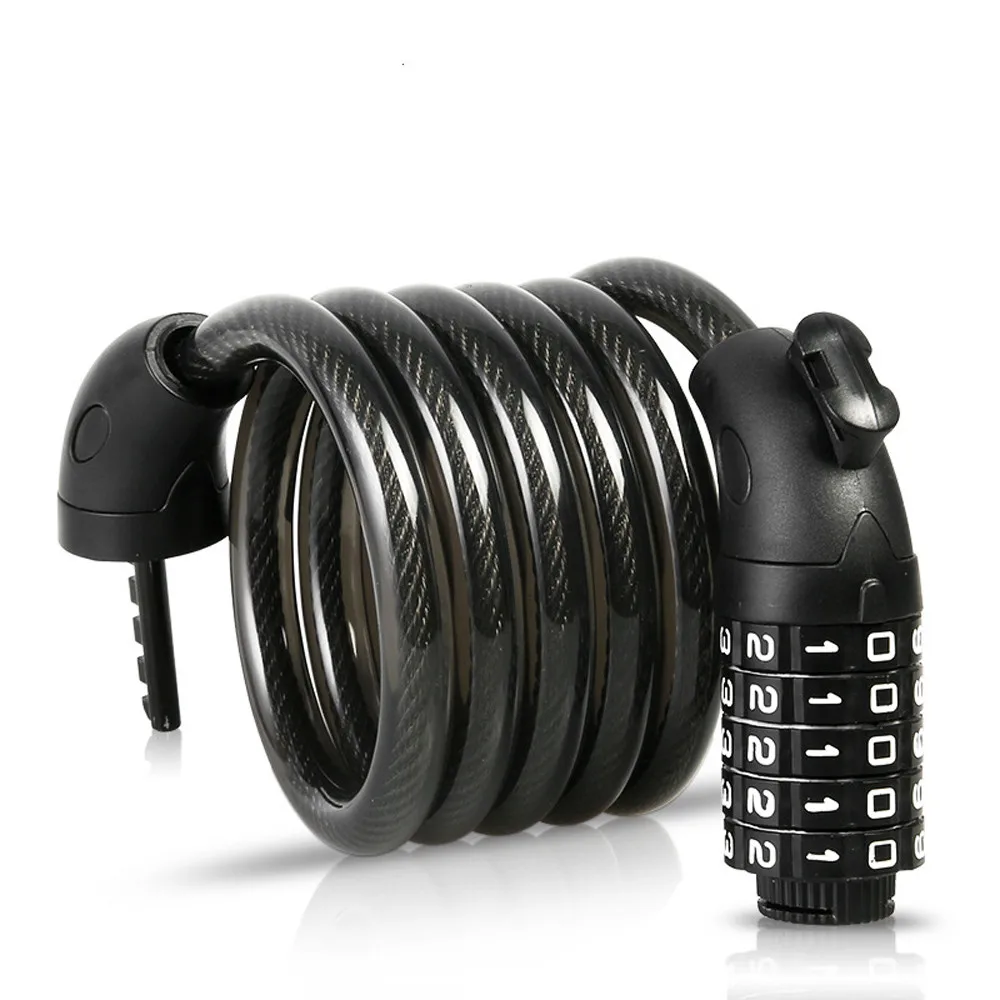 Bike Lock High Security 5 Digit Resettable Combination Coiling Cable Bicycle Cycle Anti Theft Blocage De Roue Velo | Спорт и