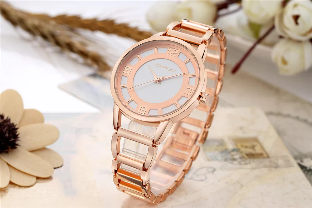 Брендовые роскошные часы из нержавеющей стали розового золота женские модные