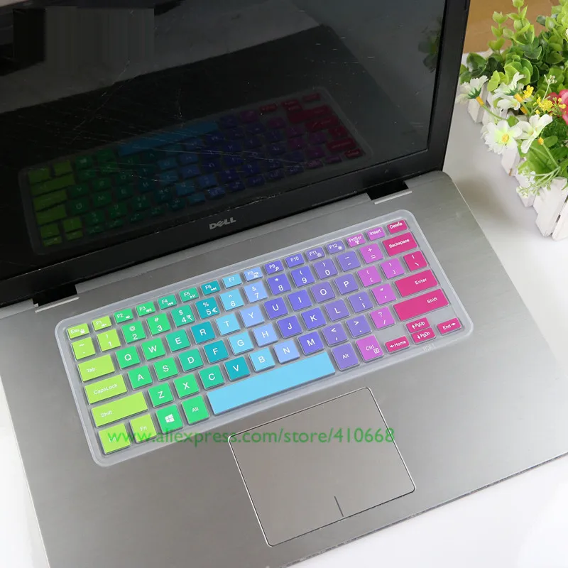 Rainbow Красочные Силиконовый чехол покрытие для клавиатуры протектор для Dell Inspiron 13 5000 13,3 дюймов i7370 i7373 5580 5482 3482 1" ноутбук - Цвет: Rainbow
