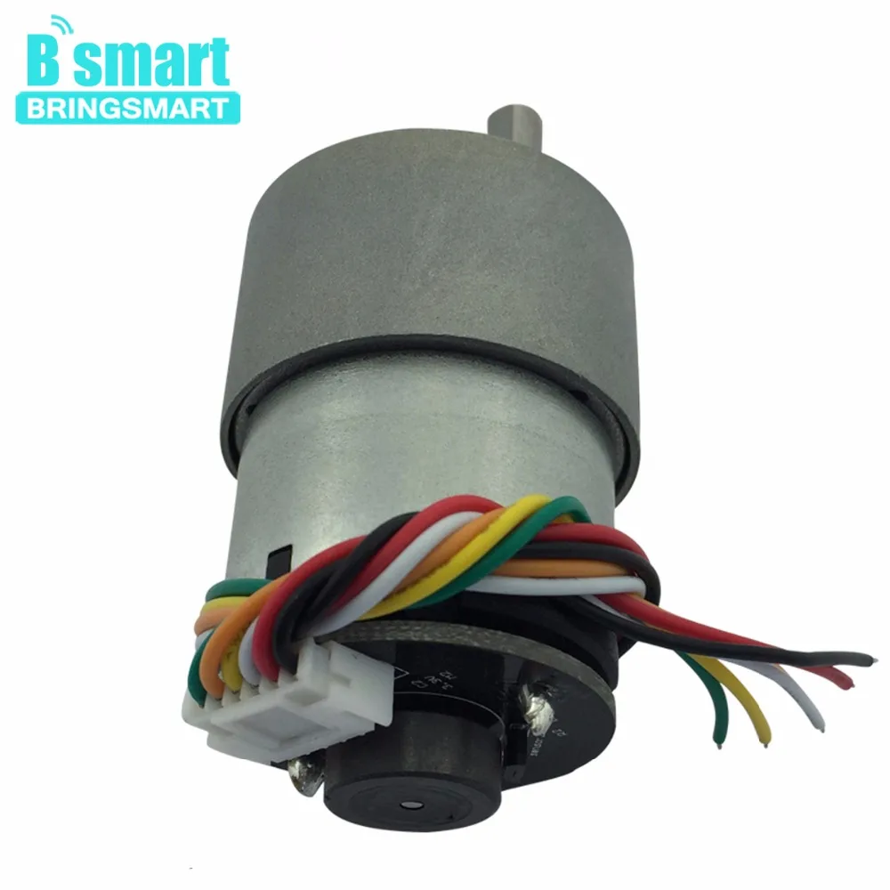 Bringsmart мотор-редуктор постоянного тока 12 В 12-1600 об/мин мини-кодировщик с