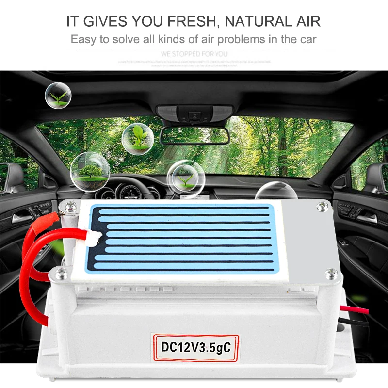 ATWFS Лидер продаж генератор озона 12v 3,5 Гц/ч автомобиля Воздухоочистители озоновый стерилизатор миазмы Керамика пластина долговечность