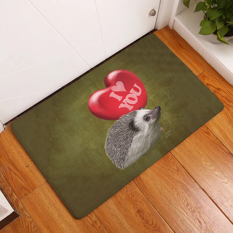 Monily водонепроницаемый Противоскользящий дверной коврик сердце Ежик животные