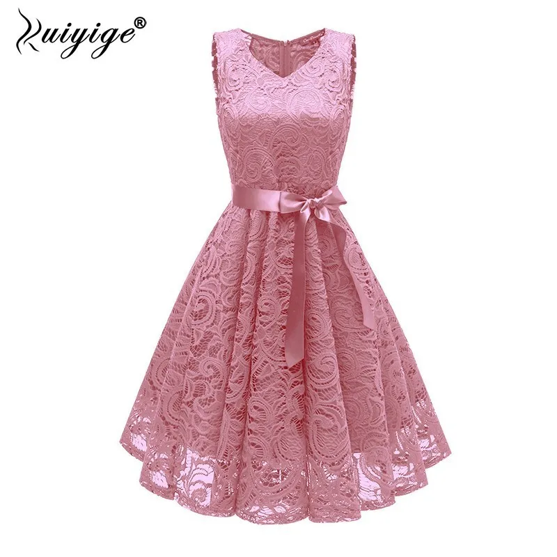 Ruiyige 2018 Summer Sexy A Line Lace Party Dress Women V Neck Sleeveless Evening Elegant Dresses Mini Prom Vestidos Female | Женская