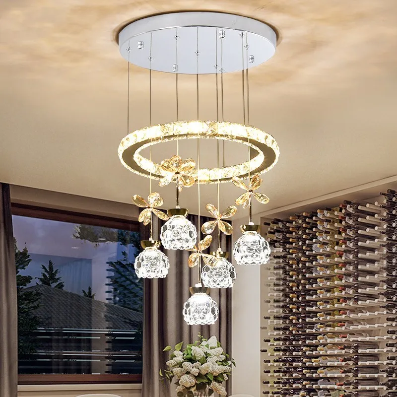 люстры люстра в спальню Современные кольцо светодио дный свет Cristal Lustre