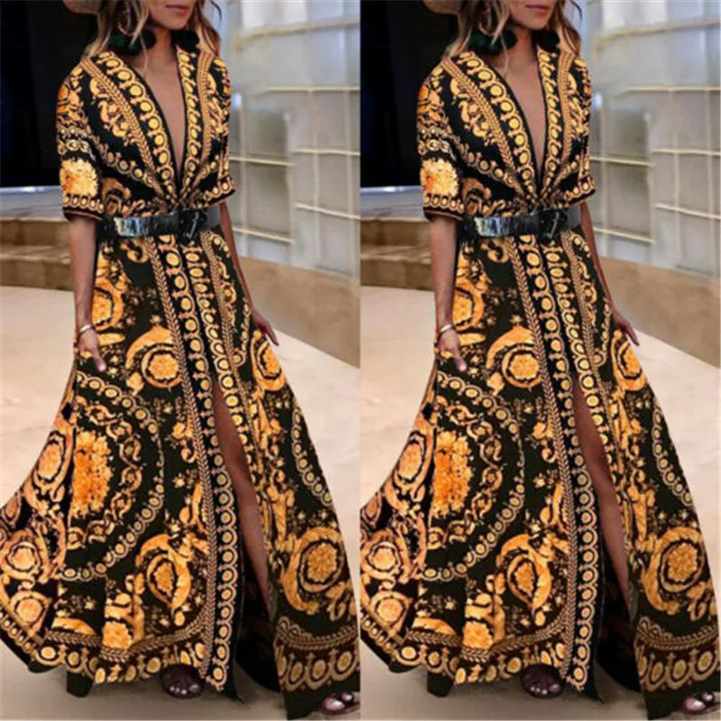 Женское длинное платье макси с коротким рукавом летние Вечерние Платья