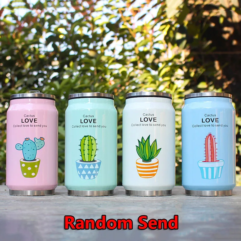 Random Color Новинка, 4 цвета, креативная Вакуумная чашка из нержавеющей стали, 350 мл, соломенная Термокружка, термальная бутылка для воды, стакан, Термокружка, Термокружка - Цвет: Random Color