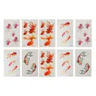 10 листов 3D яркие золотые рыбки тату наклейки Koi пруд живопись смолы ювелирные изделия Ремесло