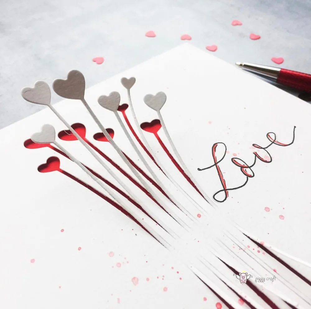 

Полипропиленовые металлические Вырубные штампы вырезанная Форма Сердце струна карточка украшение для скрапбукинга бумаги ремесло нож Лез...