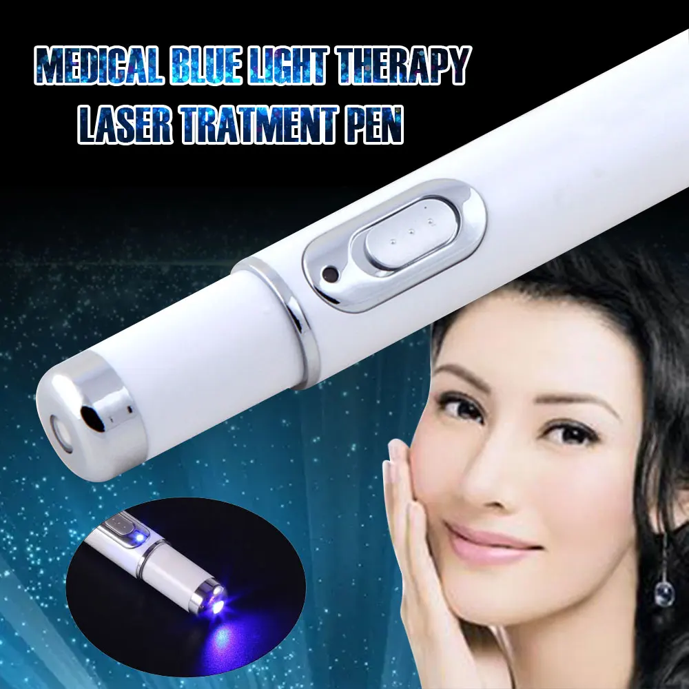 Personal Care Facial Beauty Device Portable Blue Light Gift Acne Pen Cosmetic White Scar Wrinkle Removal Anti-Aging