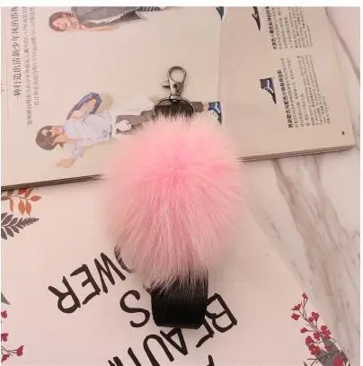 pink 2 Для iPhone XS Max Милая зимняя пушистая лиса меховая помпон для девочек Женская Автомобильная Сумочка телефонный ремешок для samsung для huawei для Xiami - Цвет: pink 2