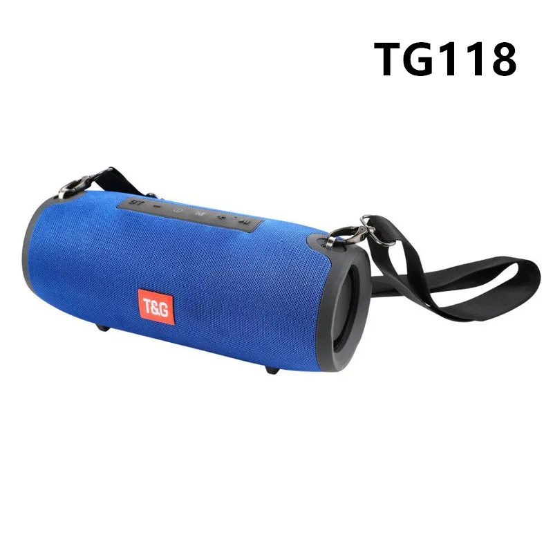 Blue TG118 Высокая мощность беспроводной Bluetooth динамик 40 Вт открытый портативный колонка с сабвуфером для ноутбука FM телефон музыкальный центр театр MP3 - Color: Blue TG118