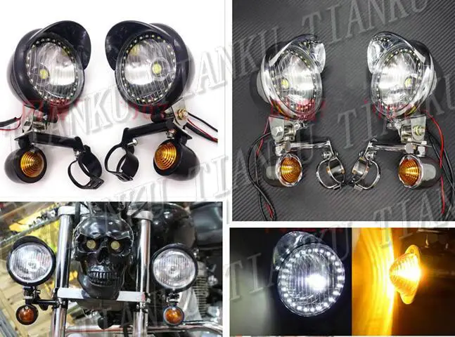 Светодиодный точечный свет + Кронштейны указателя поворота Вилка Крепление для