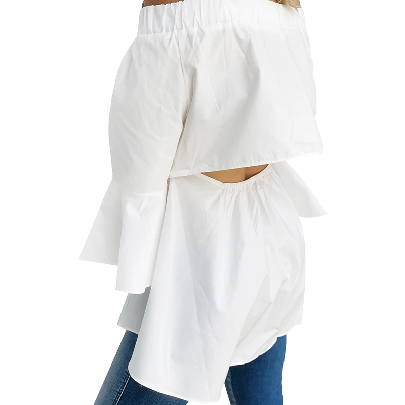 Women Bardot Top Brief Flare Sleeve Shirt Ladies Tunic Off Shoulder Blouse Spring |