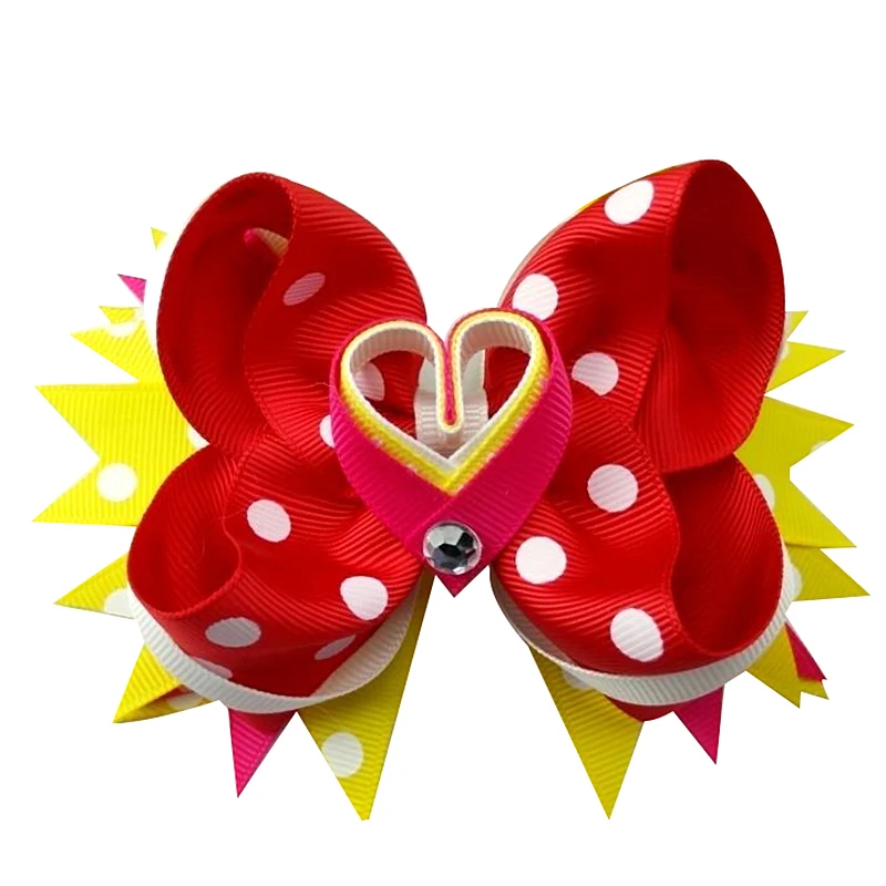 5 inch Tire hair girl's Heart shape bows headband children crocodile clip accessories headwear Activity decoration | Детская одежда
