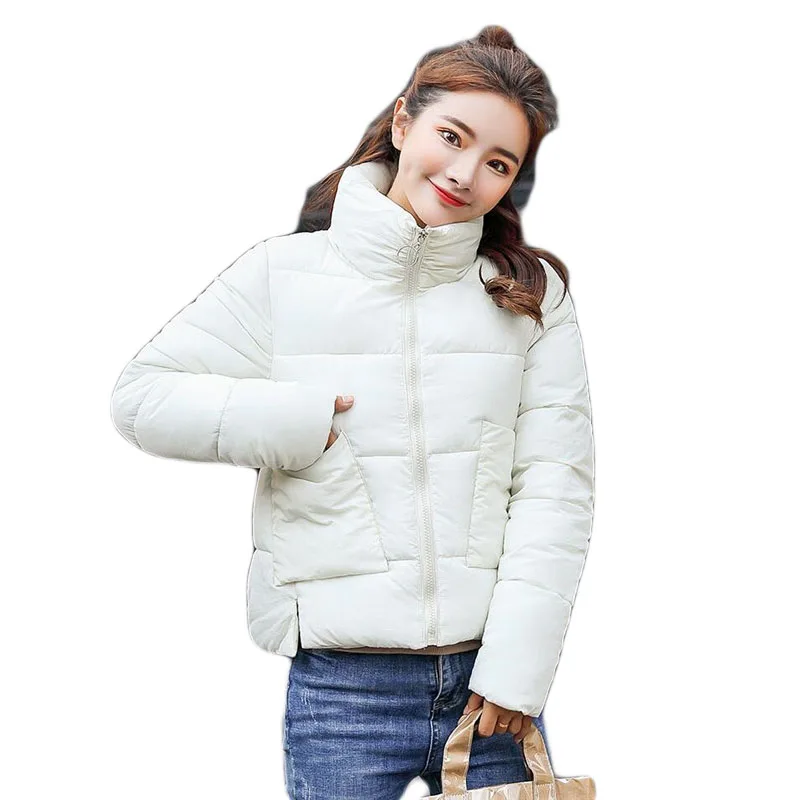 Женская куртка зимнее пальто женская парка зимняя одноцветная короткая высокое