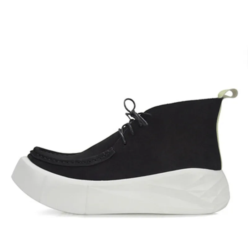 Bmante Men Shoes Height Increasing Flatform Genuine Leather Autumn Luxury Trainers Casual Male Sneakers Gothic Dark Owen |