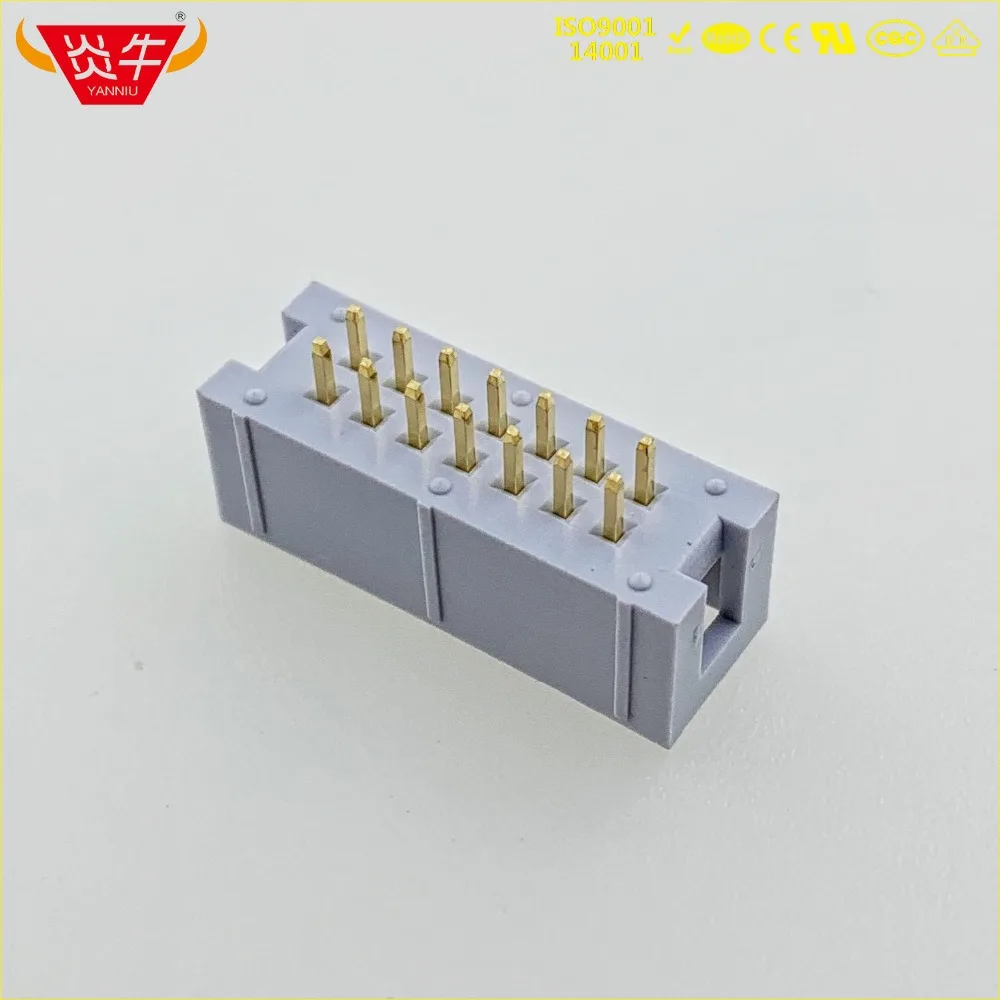 DC3 14P серый и белый 14 pin IDC розетка коробка 2 54 мм Шаг заголовок прямой соединитель