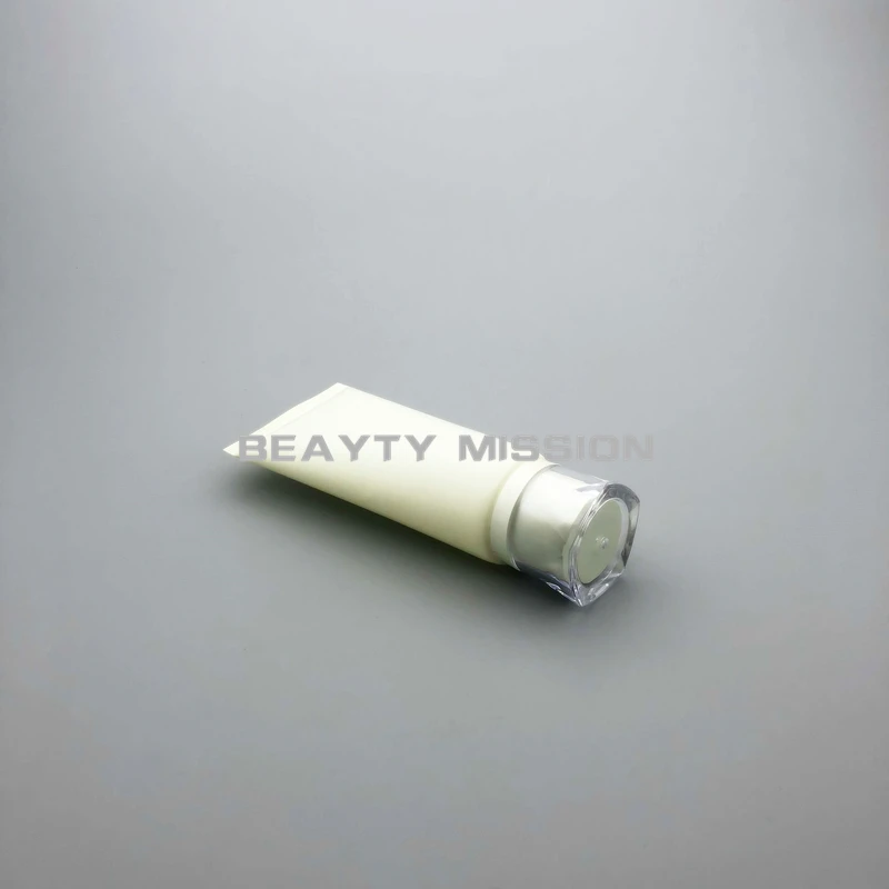 BEAUTY MISSION 30pcs/lot 100g Empty Yellowish Cosmetic Soft Tube 100ML Handcream Tube with screw cap