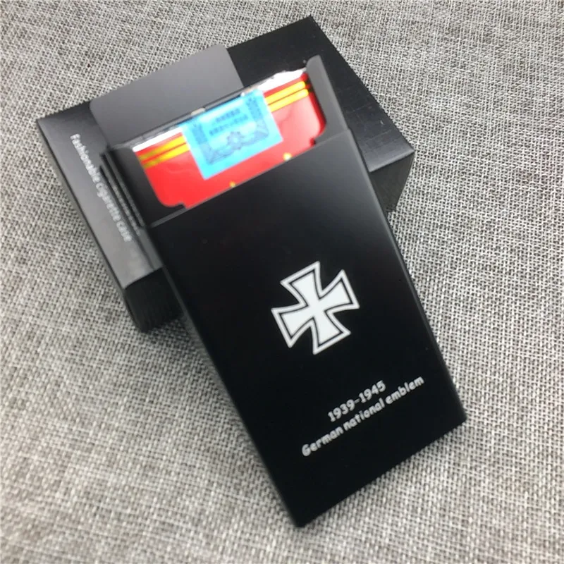 LF006 алюминиевый сплав сигареты чехол лазерная резьба Germeny Железный крест не