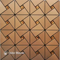 tea color metal mosaic aluminum plastic plate mosaic tiles for kitchen backsplash decoration tiles M002
