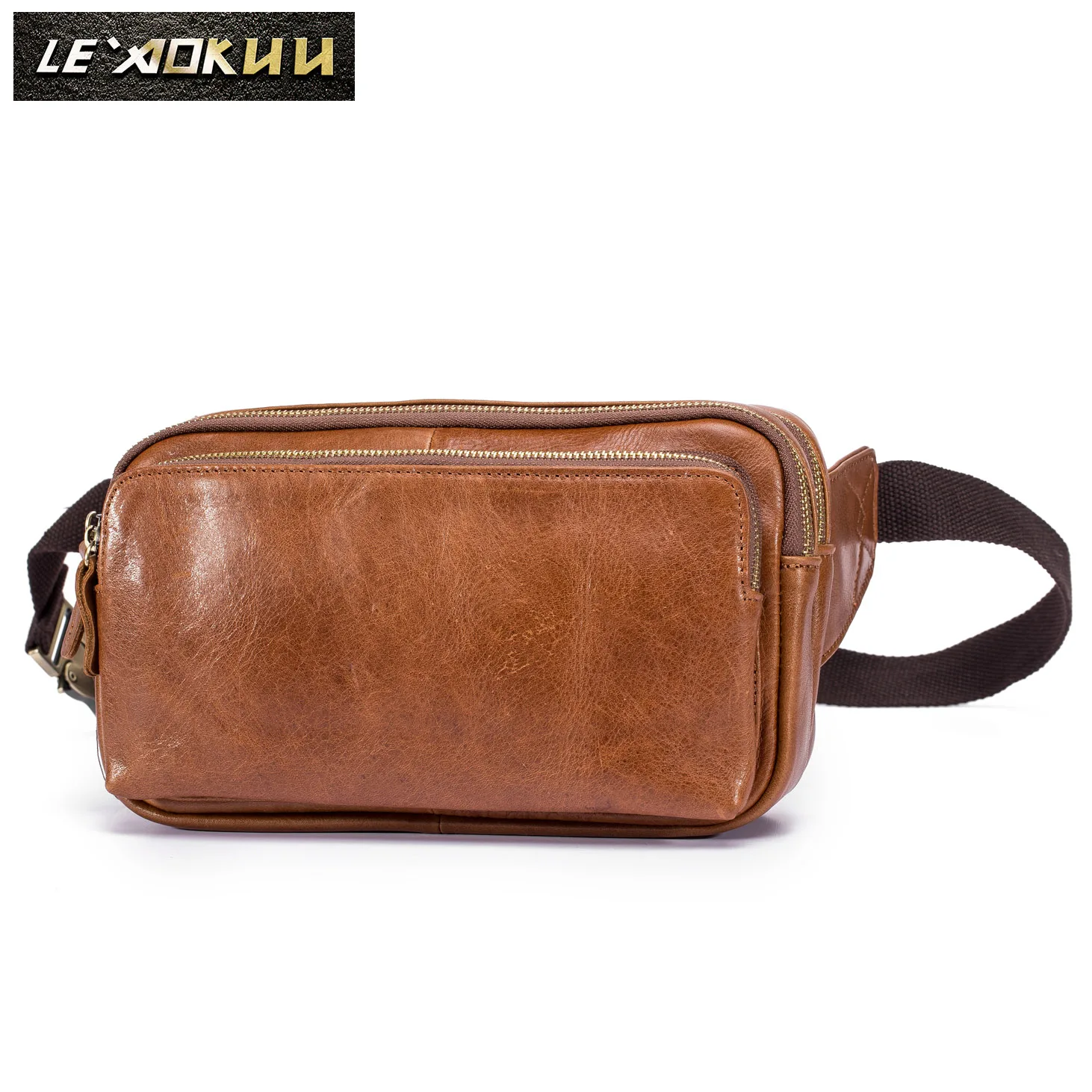 Новинка натуральная кожа мужская повседневная модная поясная сумка для