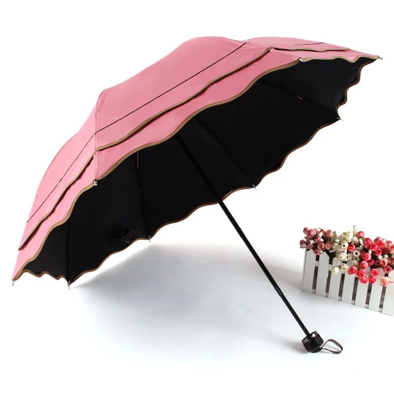 Муравьи сильный двойной слой кружева принцесса Зонты/черное покрытие plum узор