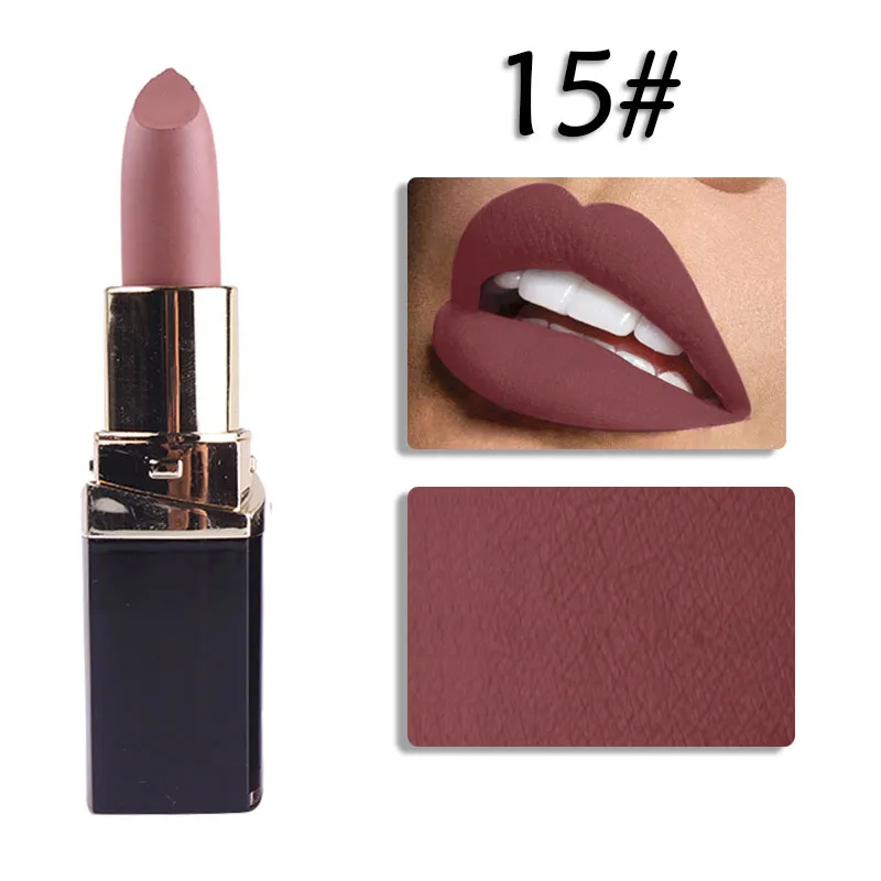 15 Miss Rose/брендовая губная помада для увлажнения грима, 24 цвета, водостойкая матовая губная помада, пигмент, бархатная Сексуальная Красная губная помада телесного цвета, губная помада MS085 - Цвет: 15
