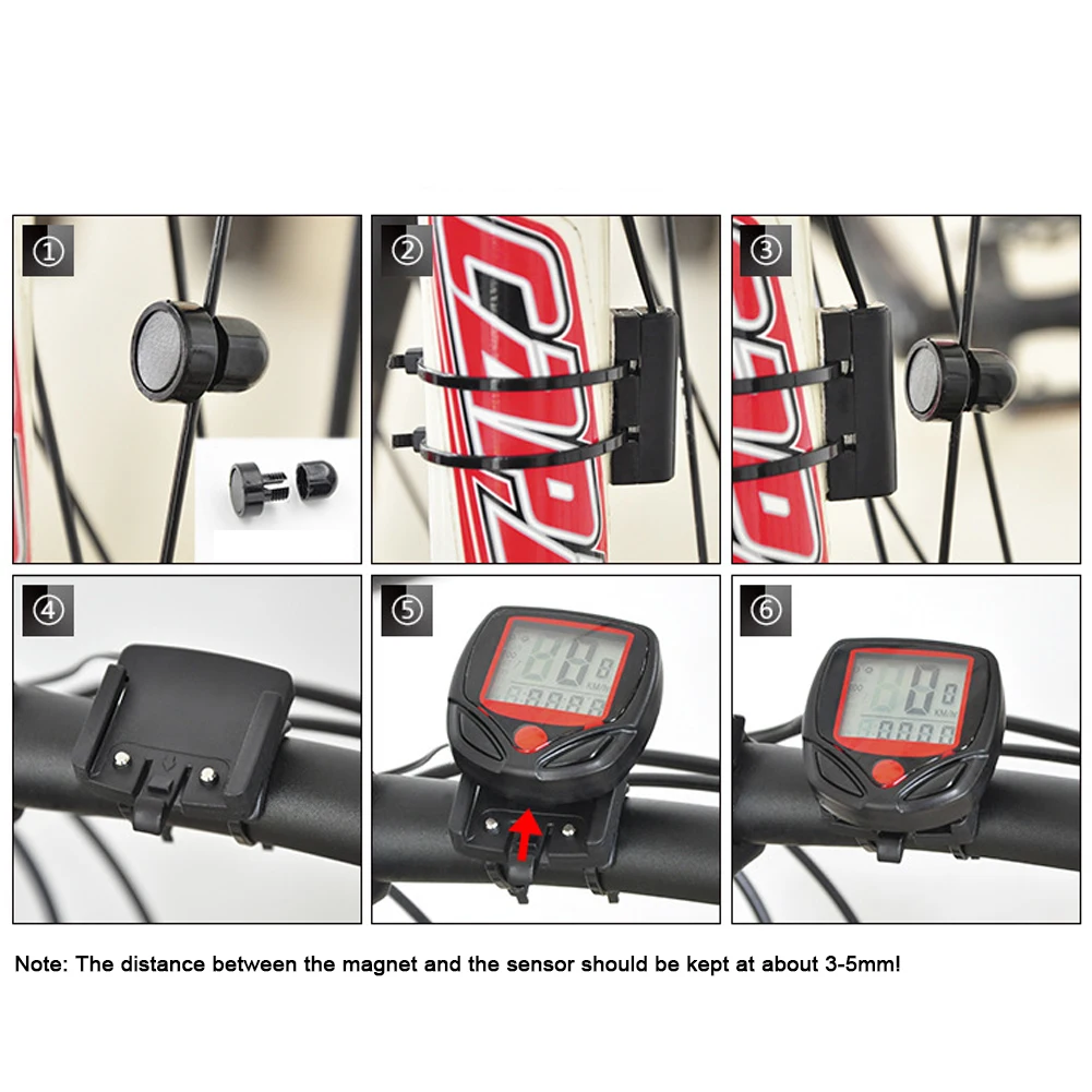 Compatible Water Resistant Easy Installation Large Display Robust Speedometer Odometer Cycling Bicycle Computer Multifunction | Спорт и