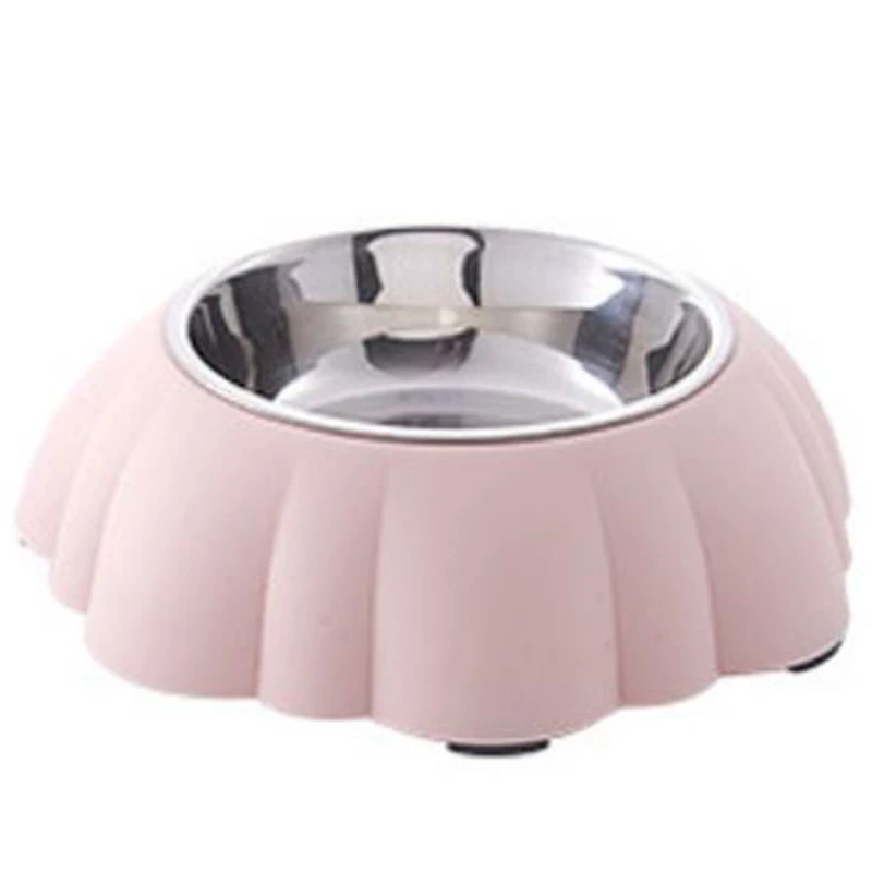 A pink 1 шт. миска для домашних животных из нержавеющей стали съемная пластиковая миска для воды корм для собак Нескользящие миски для щенков и кошек товары для домашних животных 29 - Цвет: A pink