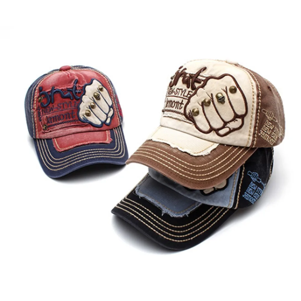 Унисекс бейсбольная Кепка Винтаж Snapback кепки бейсболки новый стиль кулак вышивка
