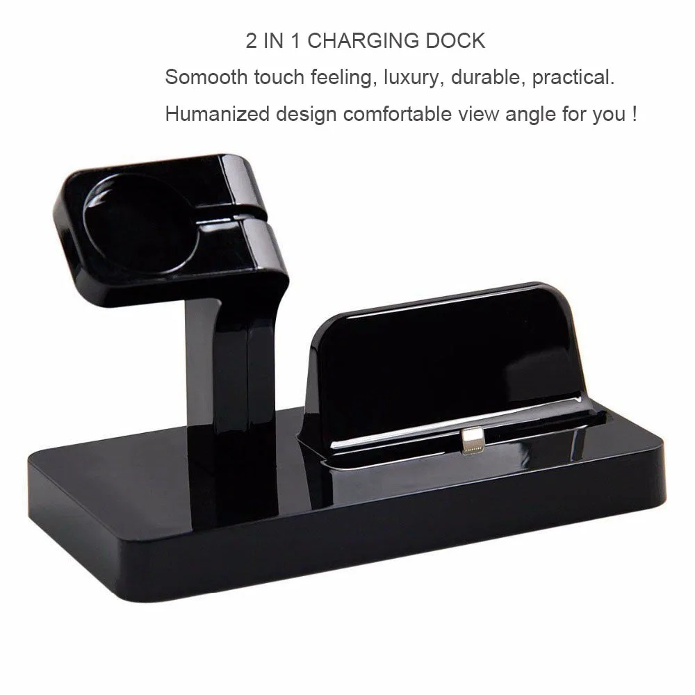 2 in 1 Charging Dock Station Desktop Cradle Phone Stand Holder for iPhone XS MAX XR 8 7 Plus 6S For Apple Watch Charger | Мобильные