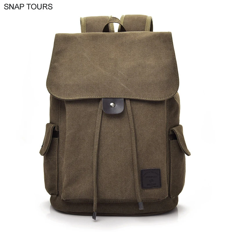 Мужской холщовый дорожный рюкзак SNAP Tour винтажный вместительный ранец с