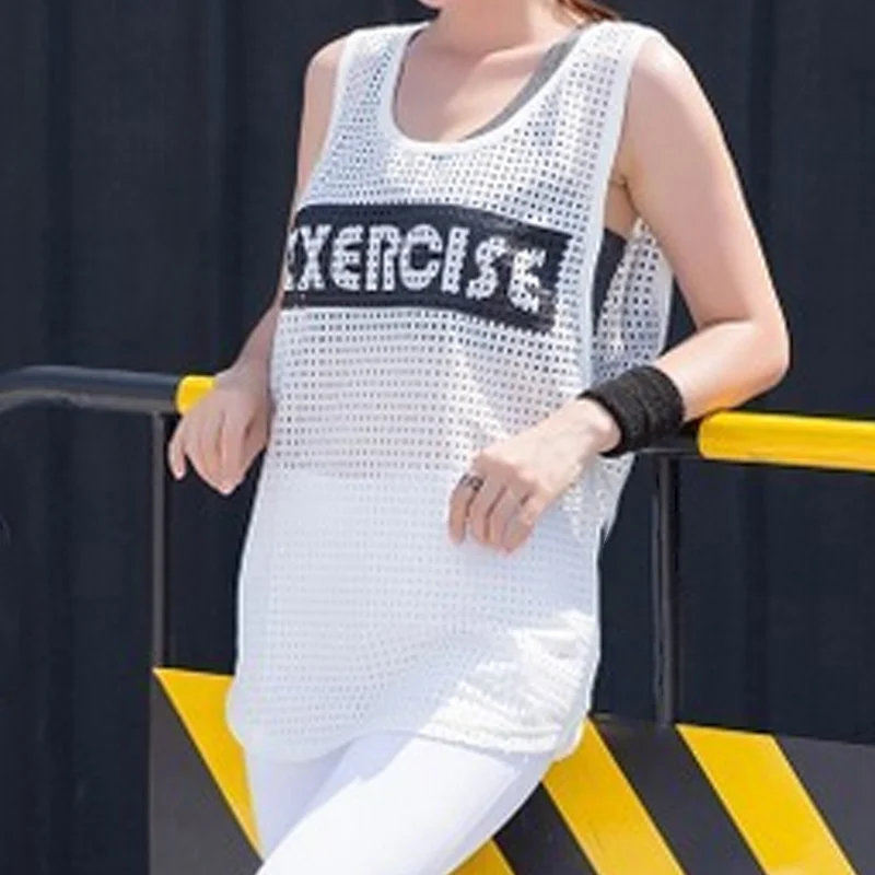 Новинка 2017 женская спортивная футболка без рукавов с сеткой быстросохнущие