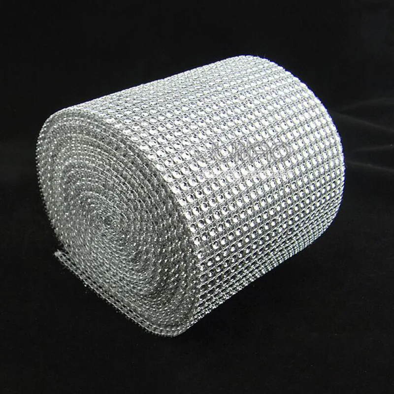 White JUNAO, 10 ярдов, черные прозрачные розовые пластиковые стразы, ткань для шитья, Алмазная сетка, стразы, окантовка, кристальная аппликация для рукоделия - Цвет: White