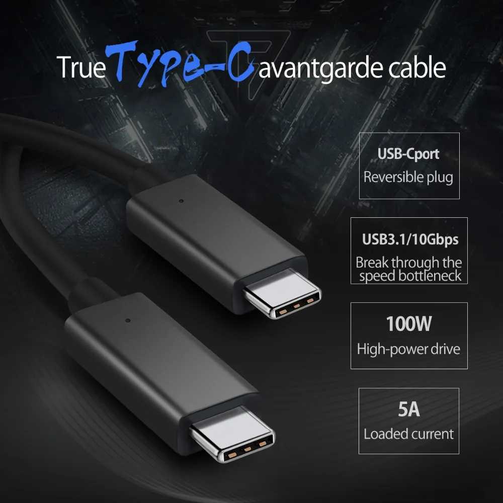 ORICO USB3.1 GEN2 10 Гбит/с E mark кабель для передачи данных 100 W Тип питания C зарядный 50 см