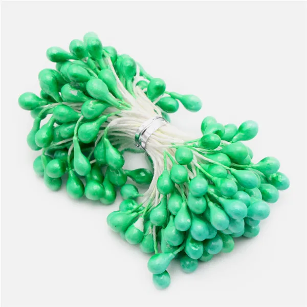 Color 8 light green 70 шт., 5 мм, разные цвета, Двойные наконечники, жемчужный цветок, тычинки для украшения торта и рукоделия, C1302 - Цвет: Color 8 light green