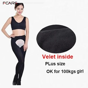 Fcare осенне-зимние 120D размера плюс бархатные утепленные колготки XXXL большого размера с открытой промежностью