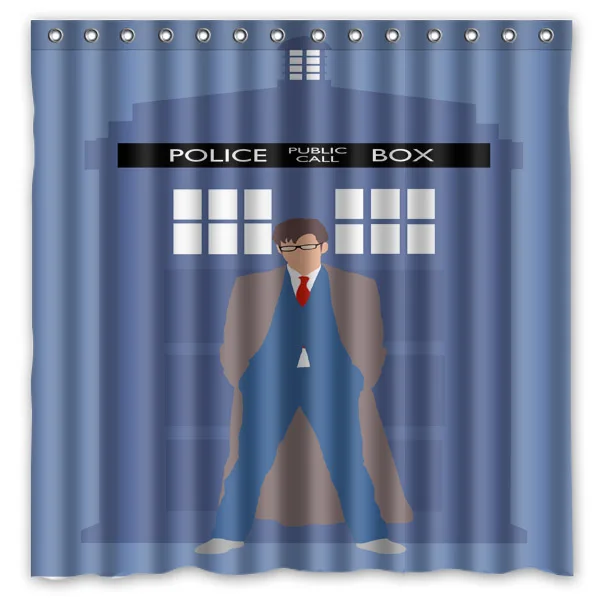 Doctor Who Tardis&ampBlue Police Box Background Waterproof Polyester Shower&ampBath Curtain( 180X180CM) | Дом и сад