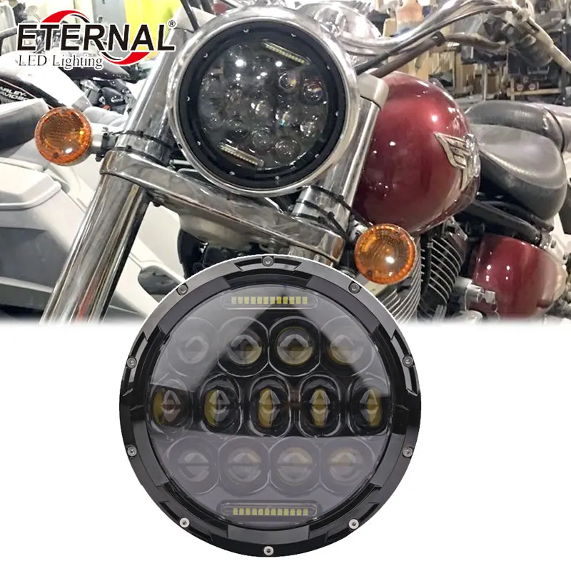 7 дюймовая светодиодная фара для мотоцикла Wrangler Rubicon 75 Вт Harley Dyna DUCATI Monster KAWASAKI|led
